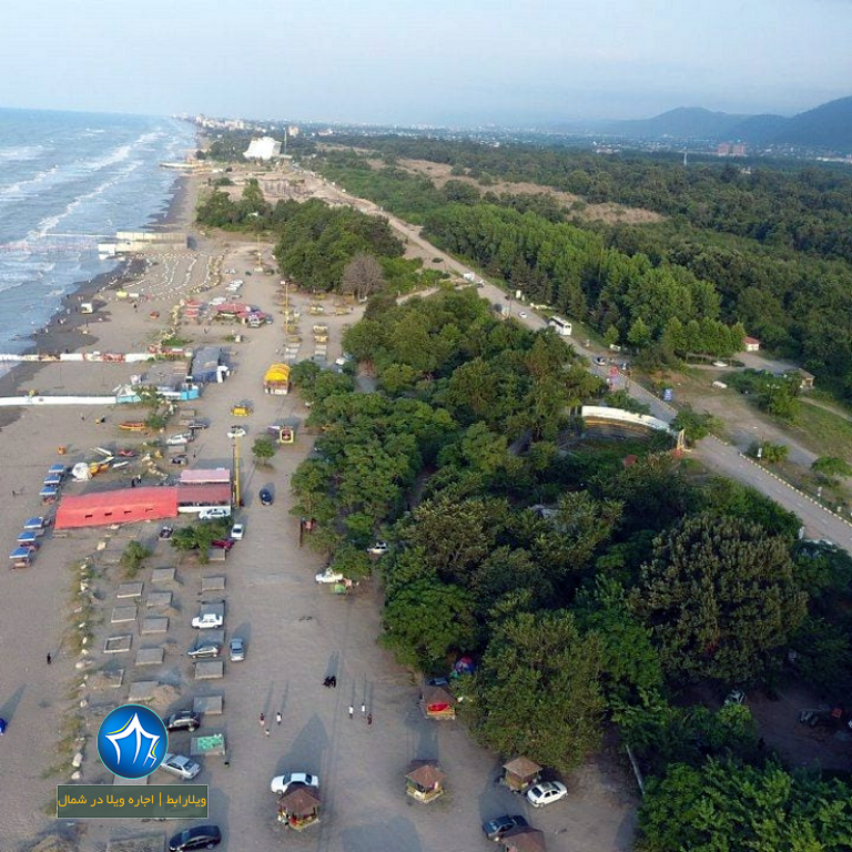 عکس هوایی تفرجگاه ساحلی نمک آبرود طرح سالمسازی دریا